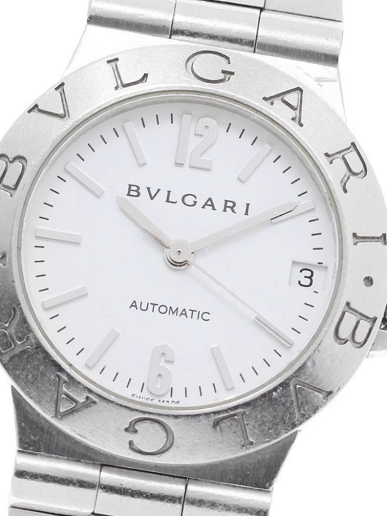 Bvlgari Diagono Lcv29s Date White Dial Automatic Ladies Watch